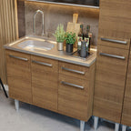 Armário de Cozinha Compacta 169cm com Pia Rustic Emilly Madesa 11