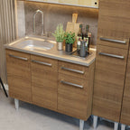 Armário de Cozinha Compacta 169cm com Pia Rustic Emilly Madesa 12