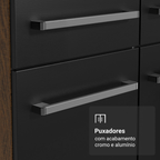 Armário de Cozinha Completa 197 cm Rustic/Preto Emilly Madesa 02