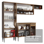 Armário de Cozinha Compacta 229cm com Pia Rustic/Branco Emilly Madesa 10