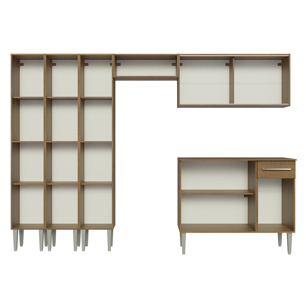 Armário de Cozinha Completa 261cm Rustic Emilly Madesa 03
