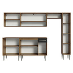 Armário de Cozinha Compacta 261 cm Rustic/Preto Emilly Madesa 09