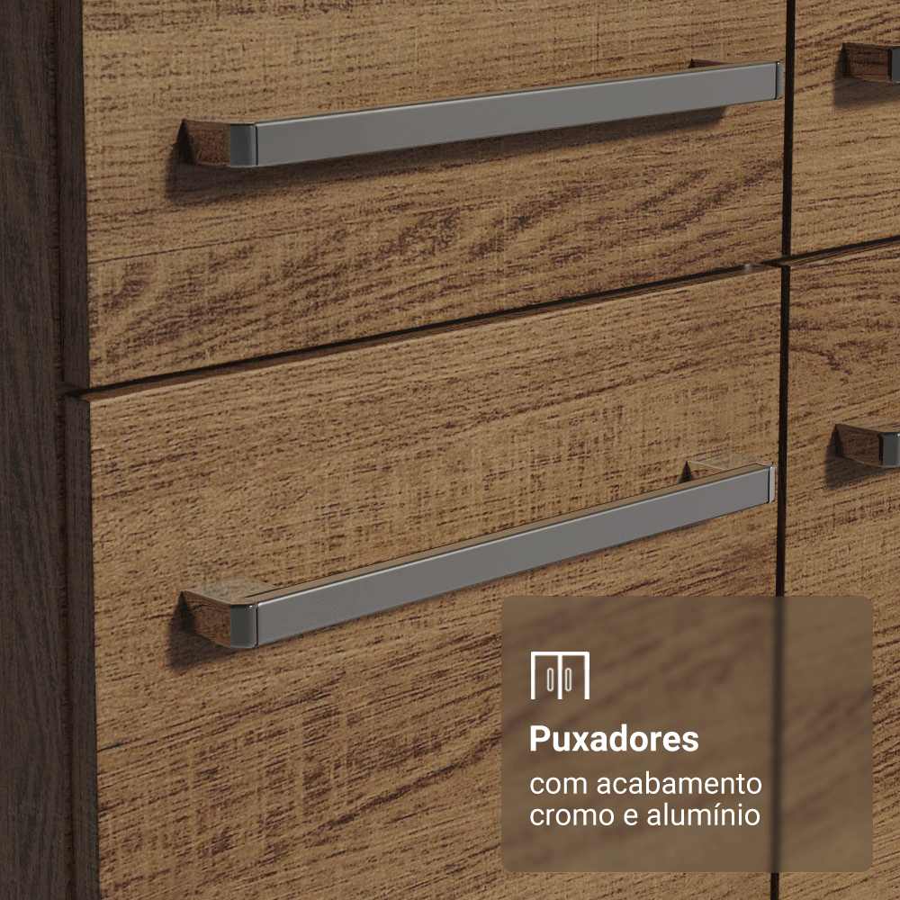Armário de Cozinha Completa 293cm com Pia Rustic Emilly Madesa 09