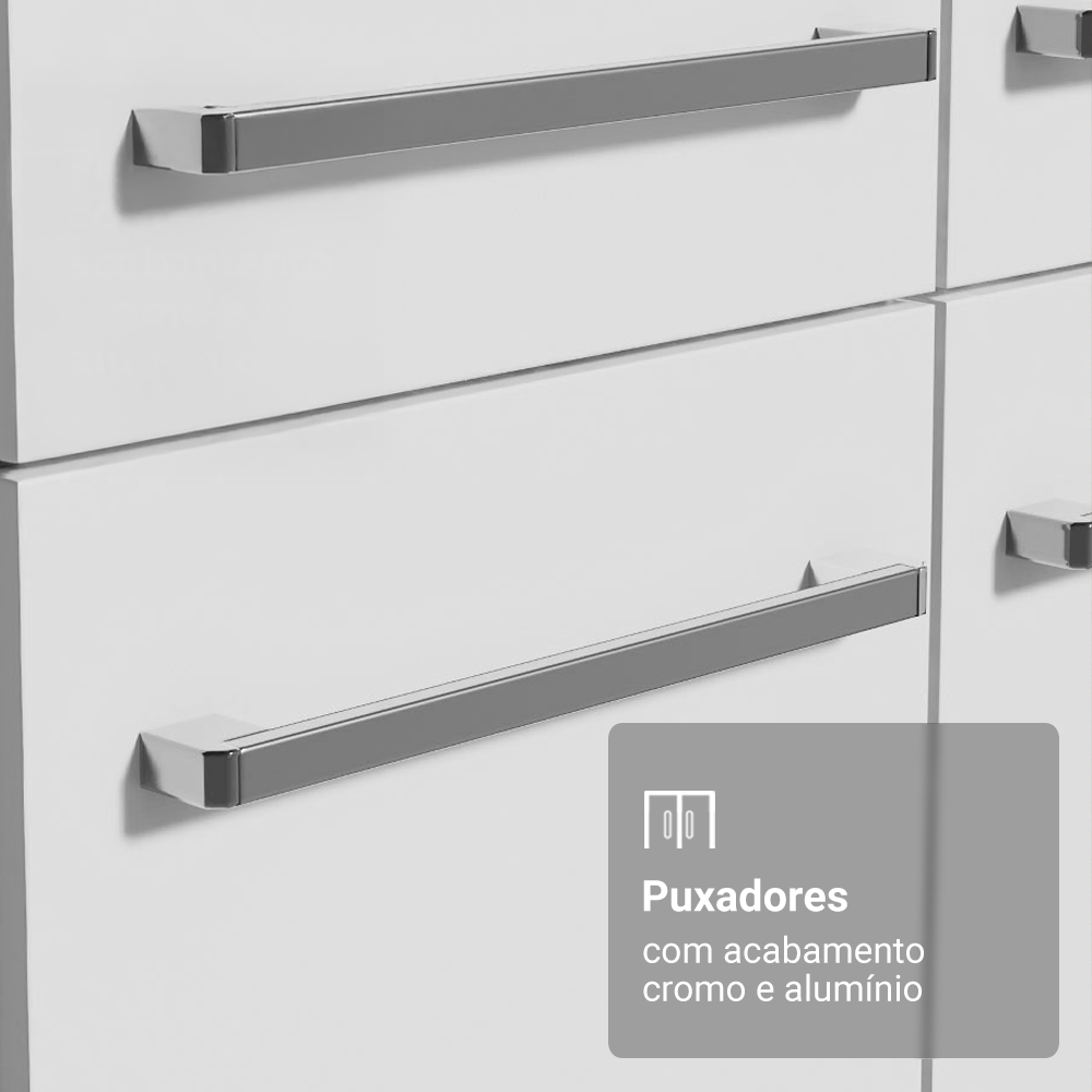 Armário de Cozinha Completa 293cm Branco Emilly Madesa 011