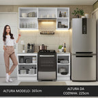 Armário de Cozinha Compacta 160cm Branco Glamy Madesa 07