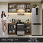 Armário de Cozinha Compacta 160cm Rustic/Branco Glamy Madesa 07