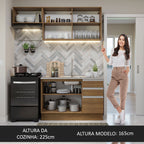 Armário de Cozinha Compacta 180cm Rustic Glamy Madesa 09