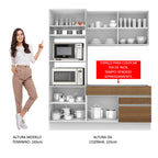 Armário de Cozinha Compacta 6 Portas 2 Gavetas (Sem Tampo e Pia) Branco/Rustic Lívia Madesa