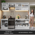 Armário de Cozinha Completa 240cm Branco Glamy Madesa 09