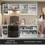 Armário de Cozinha Completa 240cm Branco Glamy Madesa 10