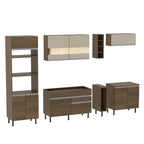 Armário de Cozinha Completa 290cm Rustic/Rustic/Crema Vicenza Madesa 11