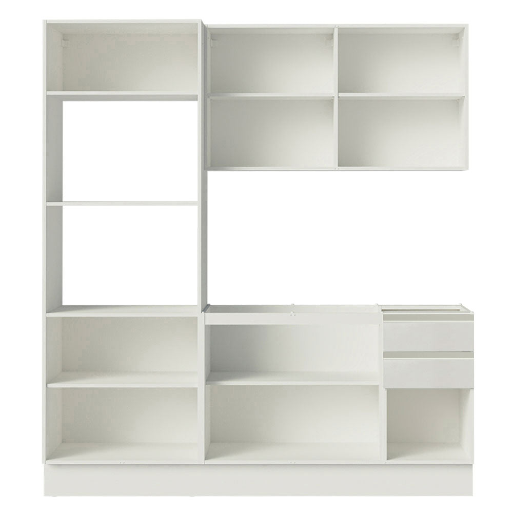 Armário de Cozinha Compacta 100% MDF 190cm Portas Branco Brilho Acordes Madesa 01