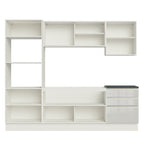 Armário de Cozinha Completa 100% MDF 250cm Frentes Branco Brilho Acordes Madesa 01