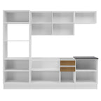 Armário de Cozinha Completa 100% MDF 250cm Branco/Rustic Acordes Madesa 03