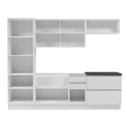 Armário de Cozinha Completa 100% MDF 260cm Frentes Branco Brilho Acordes Madesa 01