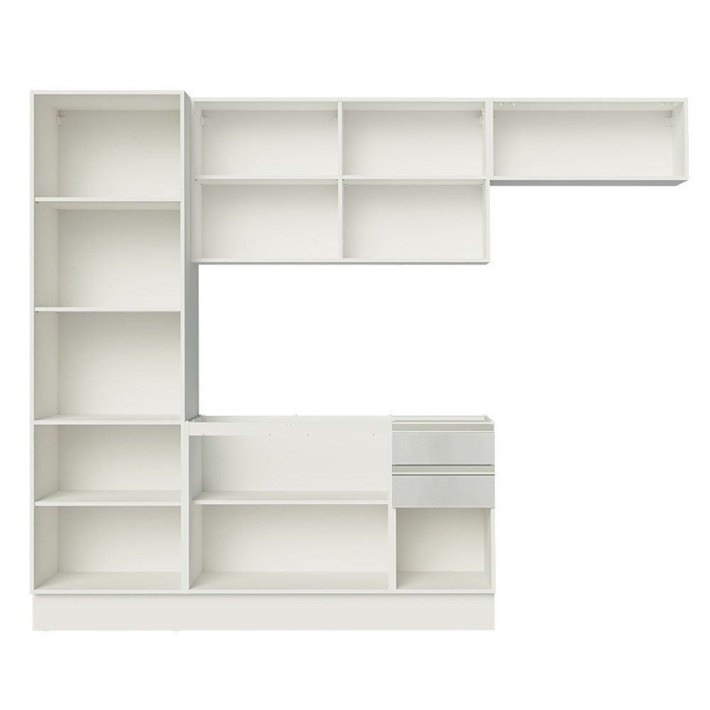 Armário de Cozinha Compacta 100% MDF 260cm Portas Branco Brilho Acordes Madesa 02