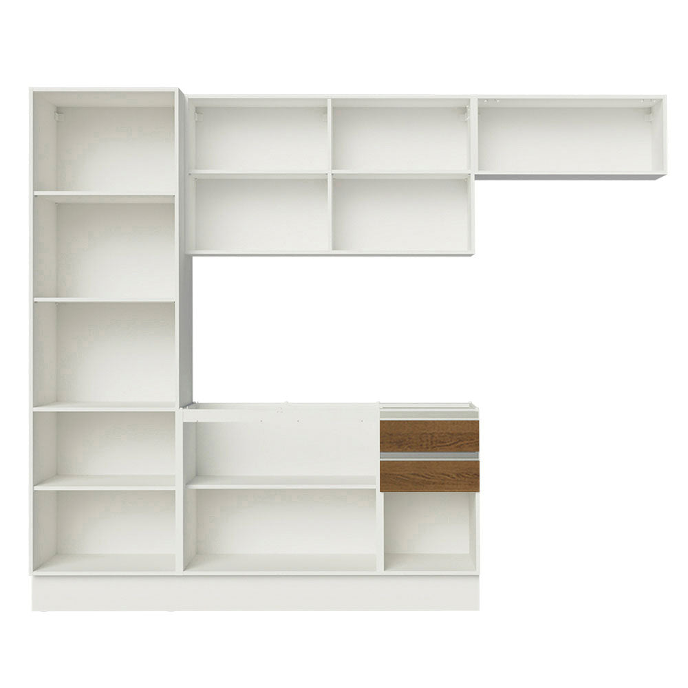 Armário de Cozinha Compacta 100% MDF 260cm Portas Branco/Rustic Acordes Madesa 02