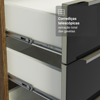 Armário de Cozinha Compacta 190 x 60 cm Rustic/Preto Lux Madesa 02