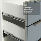 Armário de Cozinha Compacta 190 x 60 cm Branco/Cinza Lux Madesa 02