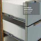 Armário de Cozinha Compacta 200 cm Rustic/Cinza Lux Madesa 06