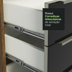 Armário de Cozinha Completa 260cm Rustic/Preto Lux Madesa 08