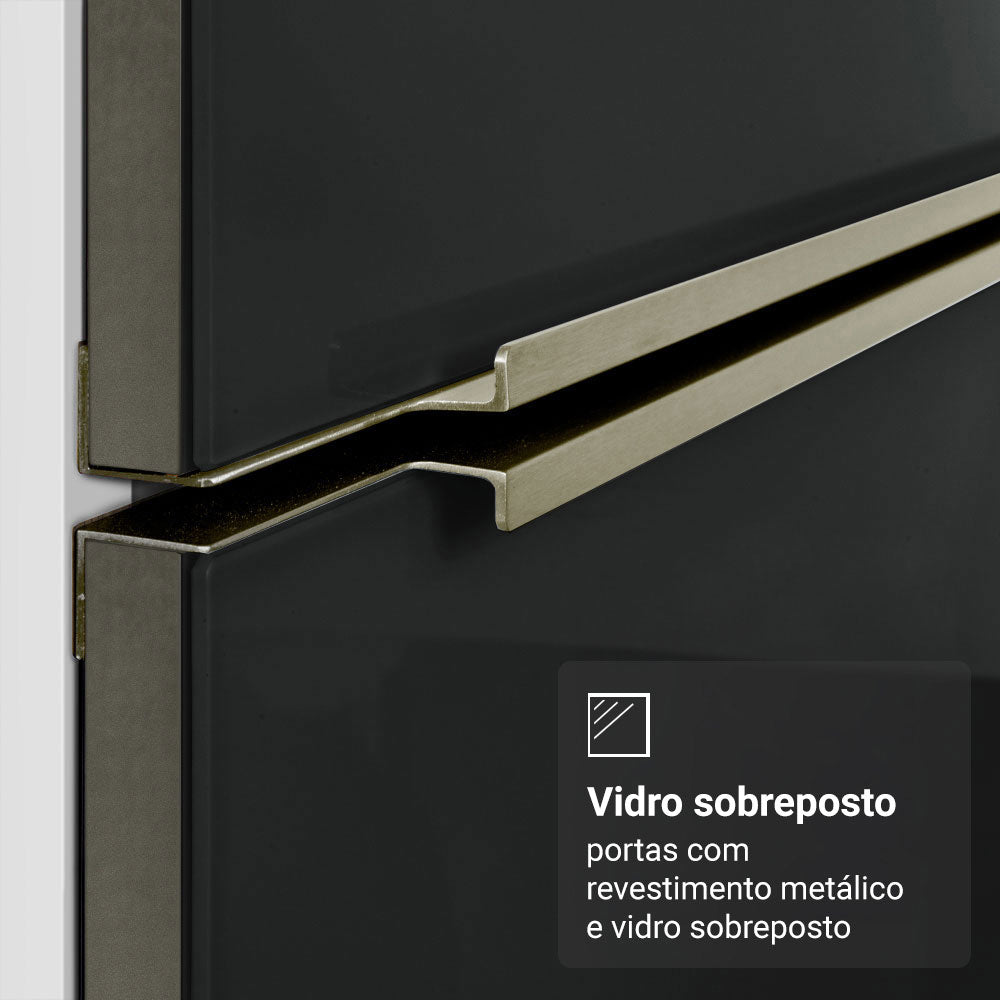 Armário de Cozinha Completa 270 cm Branco/Preto Lux Madesa 08