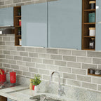 Armário de Cozinha Completa 300 x 60 cm Rustic/Cinza Lux da Sabrina Madesa