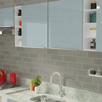 Armário de Cozinha Completa 300 x 60 cm Branco/Cinza Lux da Sabrina Madesa