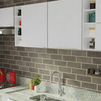 Armário de Cozinha Completa 300 x 60 cm Branco Veludo Lux da Sabrina Madesa