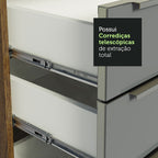 Armário de Cozinha Planejada 320 x 60 cm Rustic/Cinza Lux Madesa 04