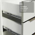 Armário de Cozinha Completa 340 x 60 cm Branco/Branco Veludo Lux Madesa 04