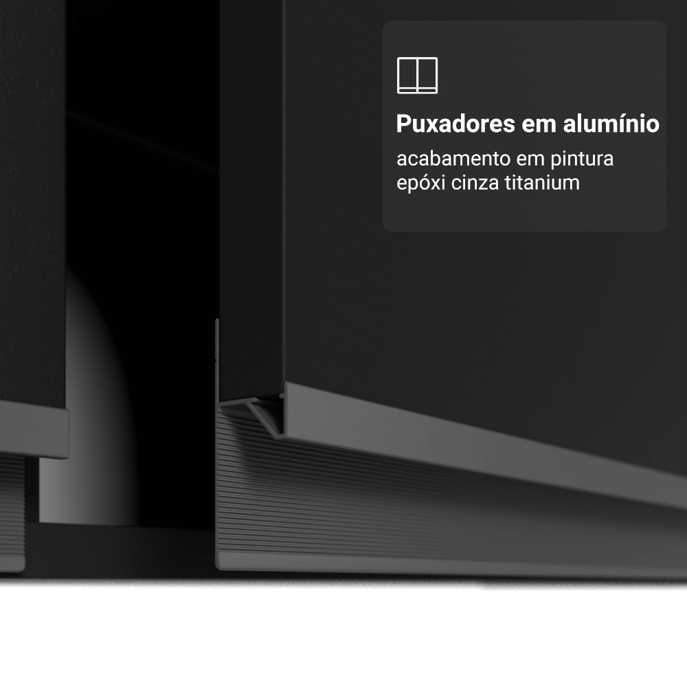 Armário de Cozinha Completa 260 cm Preto Nice Madesa 03