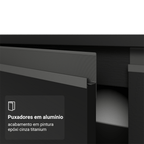 Armário de Cozinha Completa 260 cm Suspenso Preto Nice Madesa 015