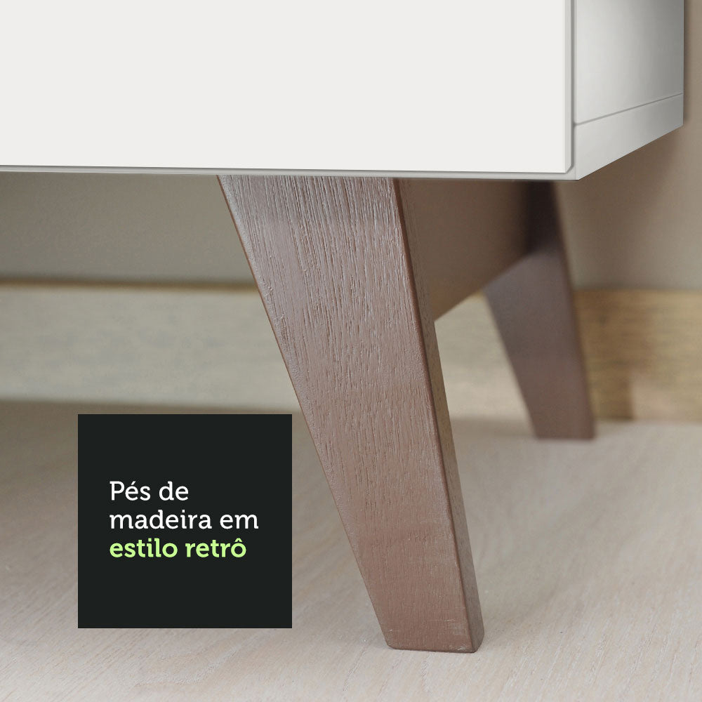Kit com 2 Balcões de Cozinha Madesa Reims 4 Portas 1 Gaveta (Com Tampo) Branco