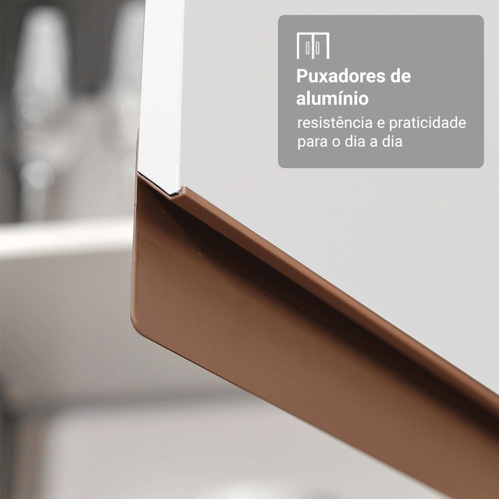 Armário de Cozinha Compacta 190cm Branco Reims Madesa 05