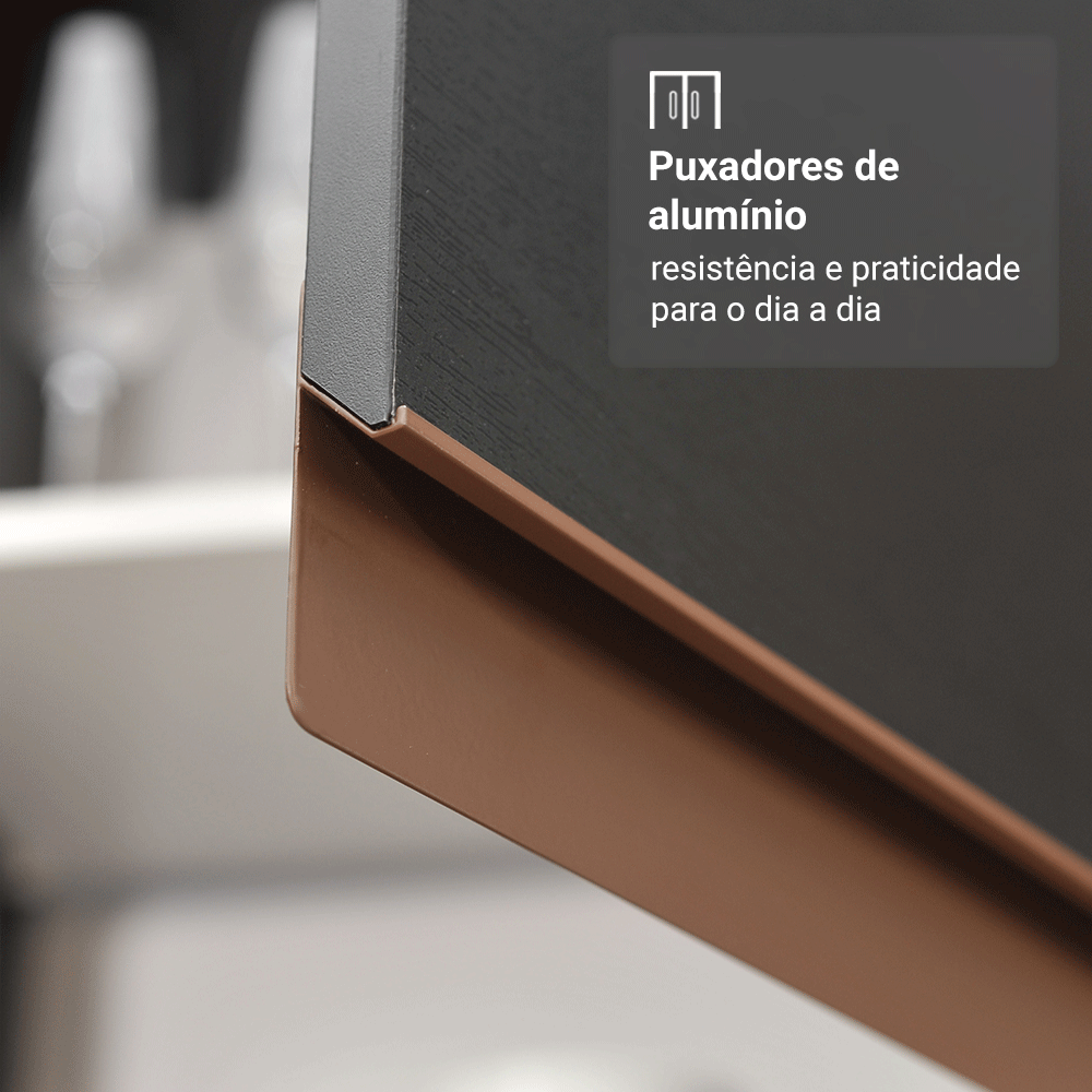 Armário de Cozinha Compacta 190cm Preto Reims Madesa 08