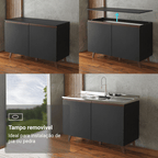 Armário de Cozinha Completa 250cm Preto Reims Madesa 08