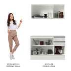 Armário de Cozinha Compacta 100% MDF 120 cm Frentes Branco Brilho Smart Madesa XP
