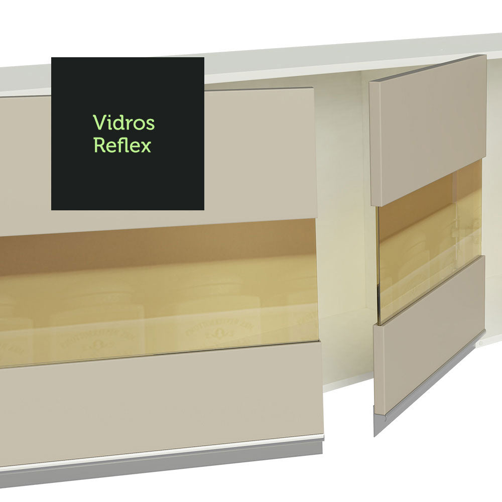 Armário de Cozinha Compacta 100% MDF 180cm Branco/Rustic/Crema Smart Madesa 02