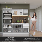 Armário de Cozinha Compacta 100% MDF 190 cm Frentes Branco Smart Madesa 01