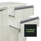 Armário de Cozinha Completa 100% MDF 190cm Smart Branco Brilhante Madesa 01
