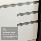 Armário de Cozinha Completa 100% MDF 310 cm Branco Smart 02