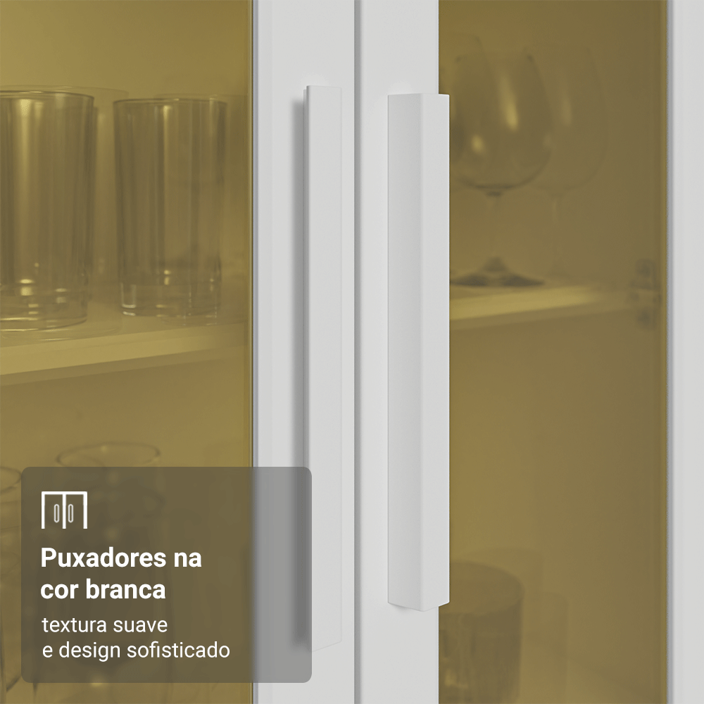 Armário de Cozinha Completa 100% MDF 310 cm Branco Smart Madesa 03