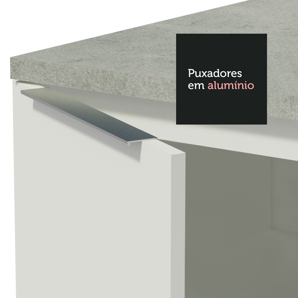 Armário de Cozinha Compacta 240cm Branco Stella Madesa 01