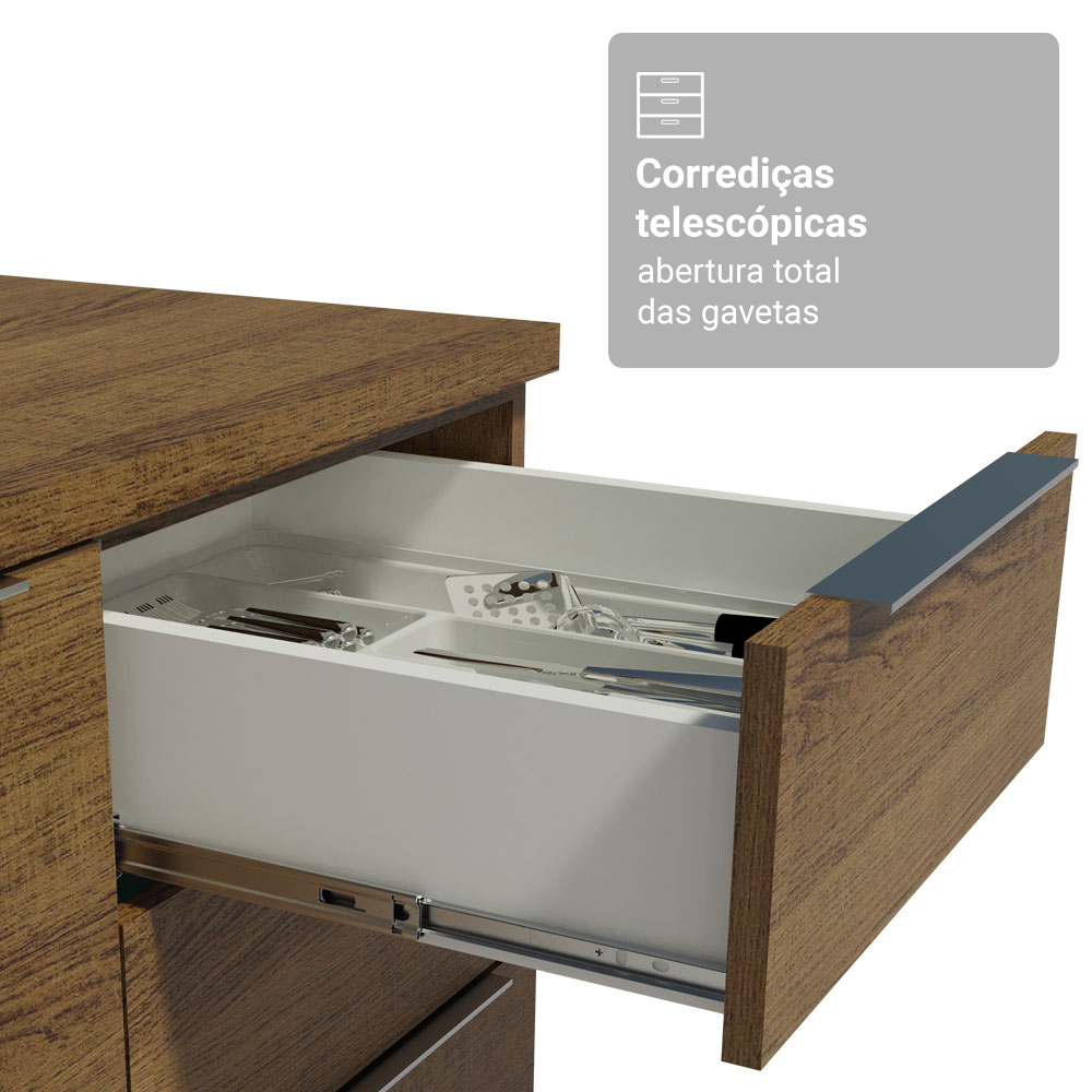 Armário de Cozinha Completa 270 cm Rustic Stella Madesa 12