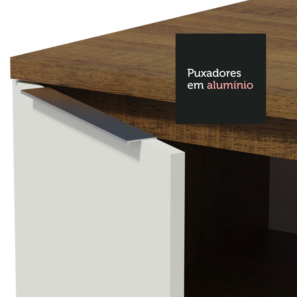 Armário de Cozinha Completa 290cm Rustic/Branco/Rustic Stella Madesa 02