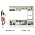Armário de Cozinha Completa 240cm Branco Topazio Madesa 05