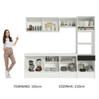 Armário de Cozinha Completa 240cm Branco/Preto Topazio Madesa 05