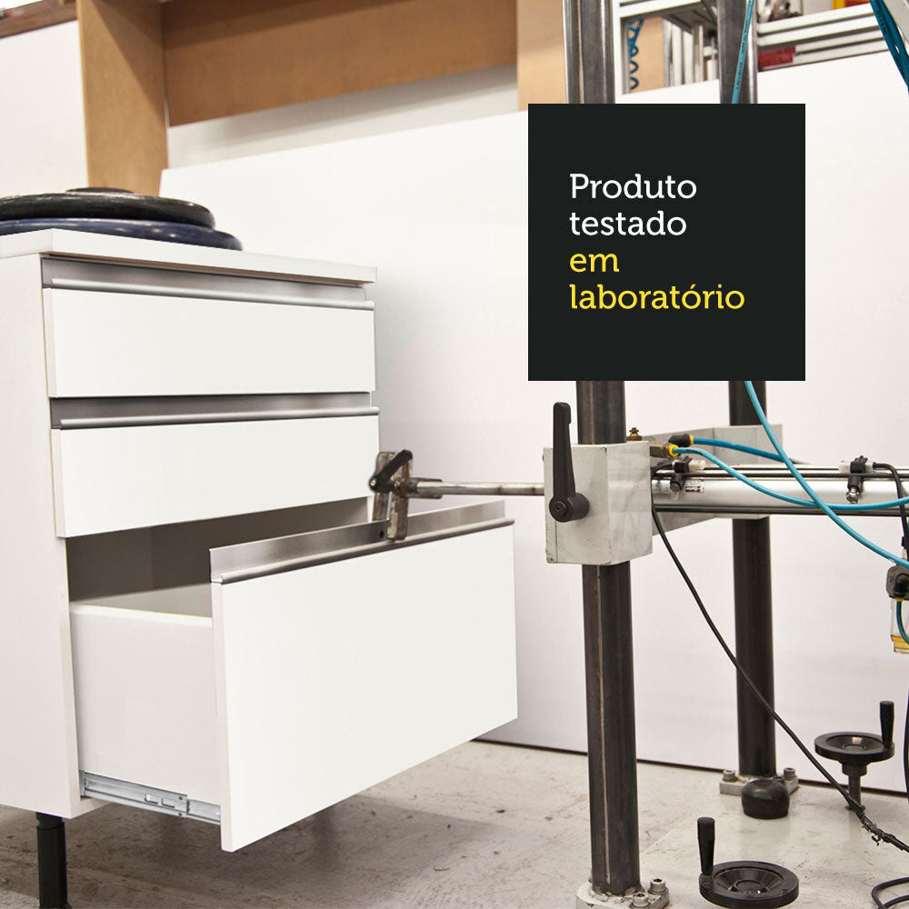 Armário de Cozinha Completa 260cm Branco/Preto Diamante Madesa 02