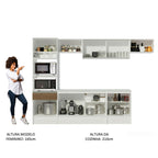 Armário de Cozinha Completa 300cm Branco/Rustic Diamante Madesa 02